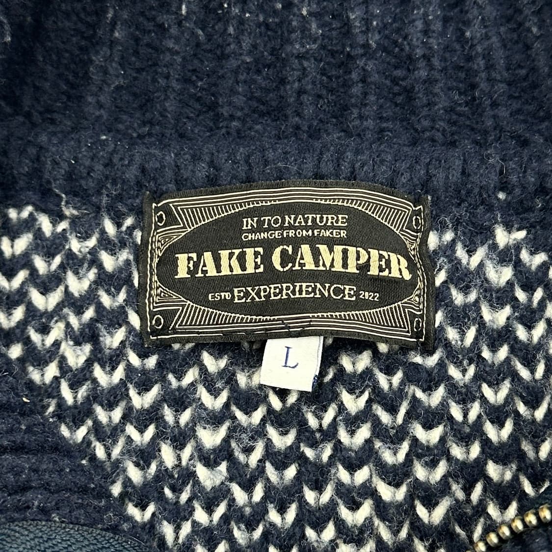 페이크 캠퍼 노르딕 니트 집업 상품이미지4