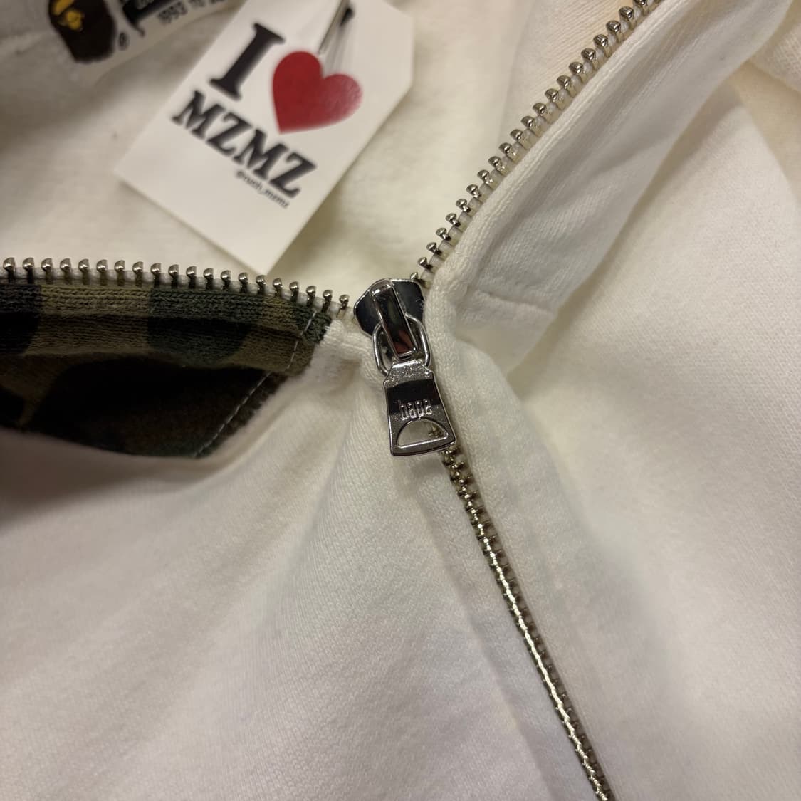 [XL] 베이프 샤크 후드 스티치 집업 카모 화이트 B776 상품이미지6