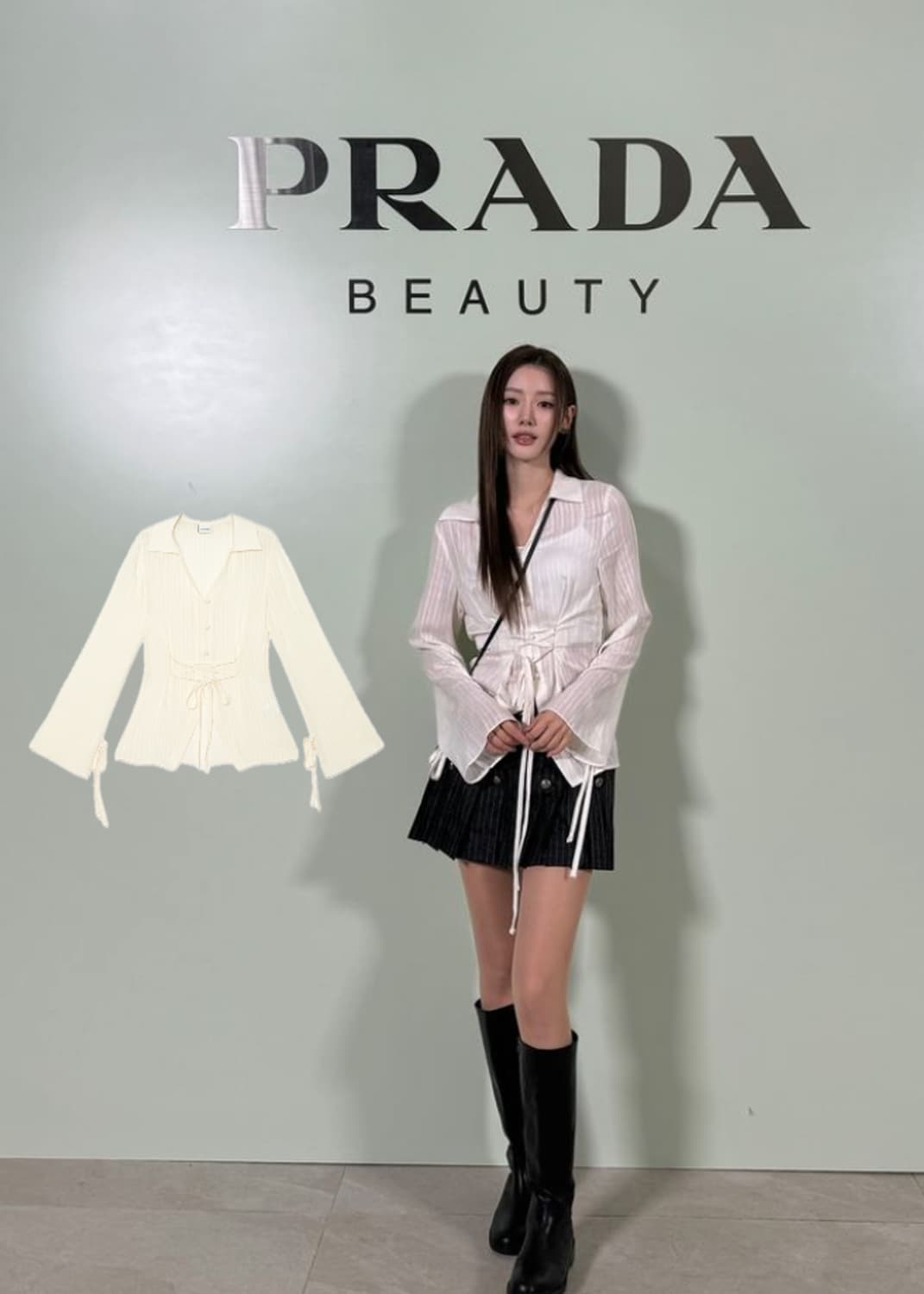 아이토브서울 코르셋 레이스 셔츠 블라우스 (s, 크림) 상품이미지2