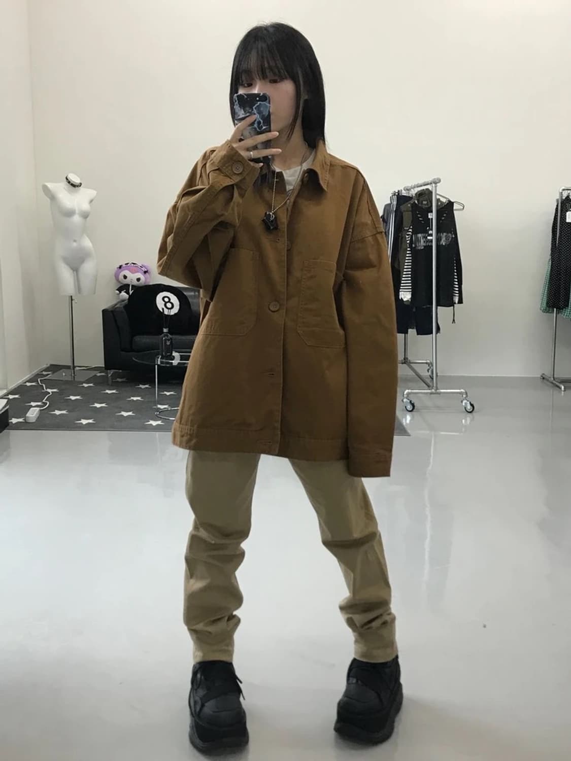 GU 브라운 코튼 자켓 상품이미지2