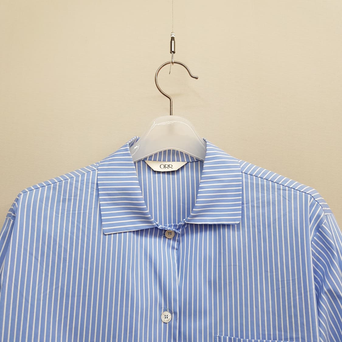오르 2023 스트라이프 코튼 루즈핏 셔츠 Free사이즈 상품이미지2