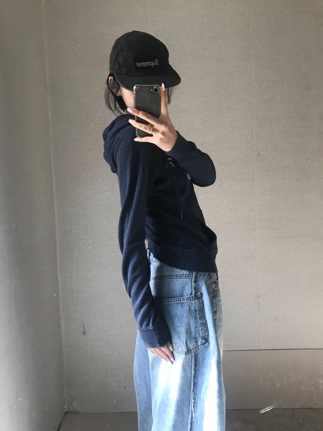 아베크롬비 네이비 핑크 후드집업 상품이미지3