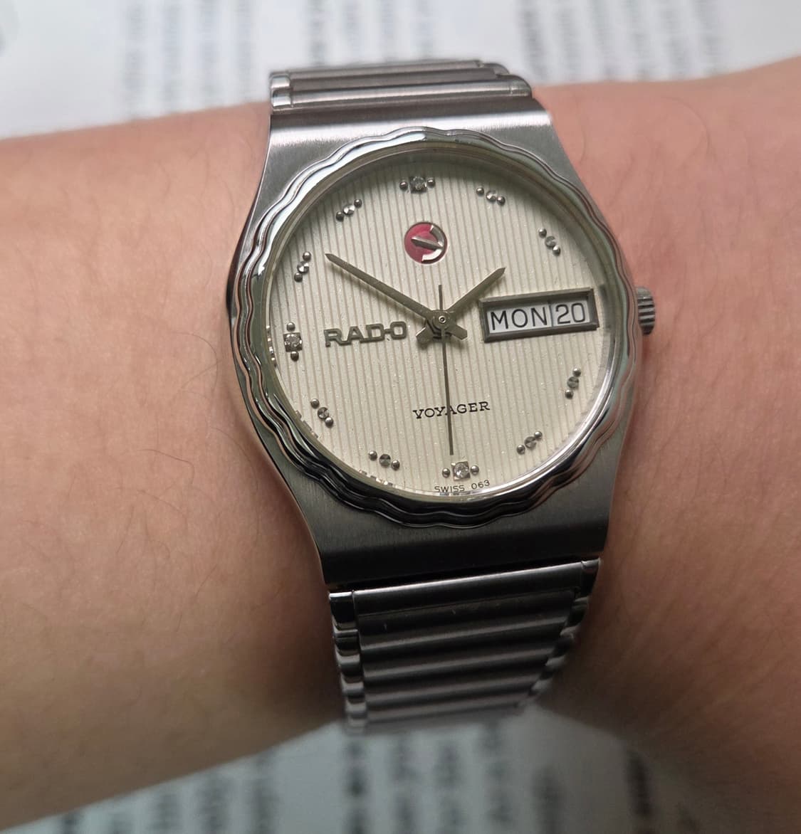 레어] 빈티지 라도 보이저 순정 아이보리판 플라워베젤 브레이슬릿 ver. 상품이미지9