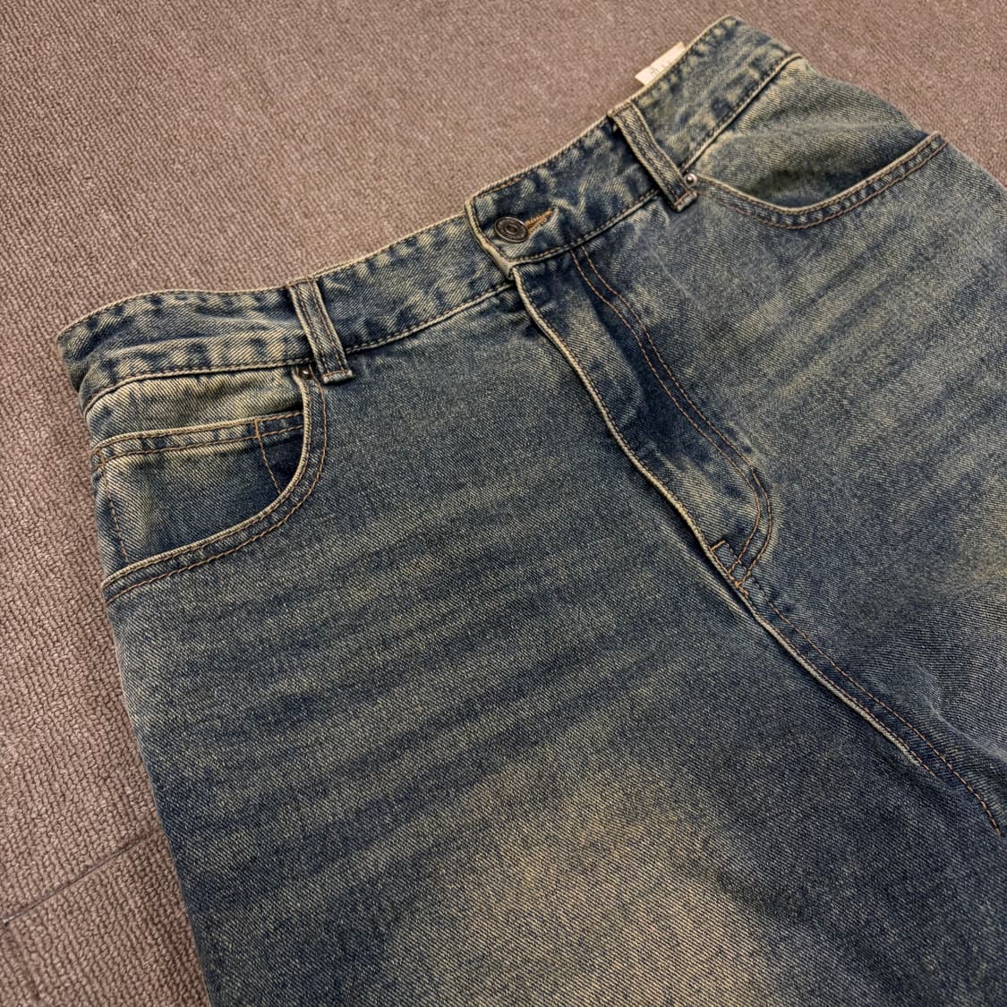 MAISON MINED 메종미네드 워싱 와이드 흑청  상품이미지2