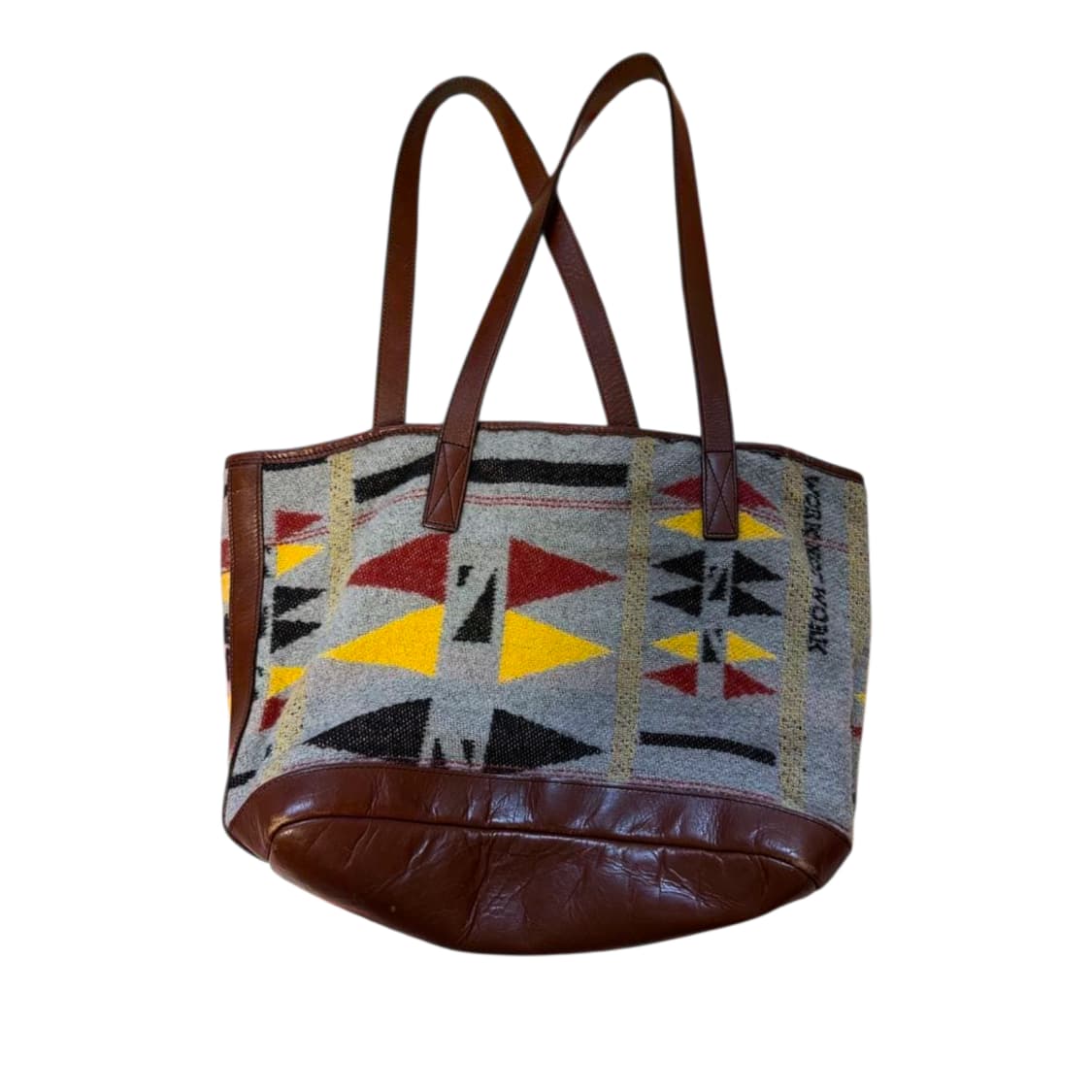 요시다 포터 x WNW 펜들턴패턴 울 가죽 토트백 상품이미지2