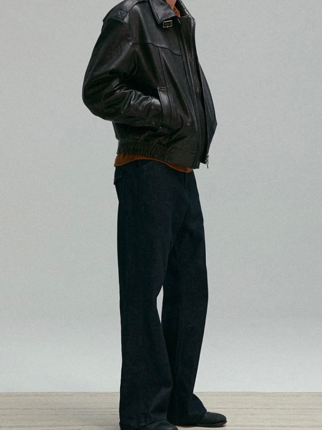 언지미크 슈렁큰 레더자켓 상품이미지3