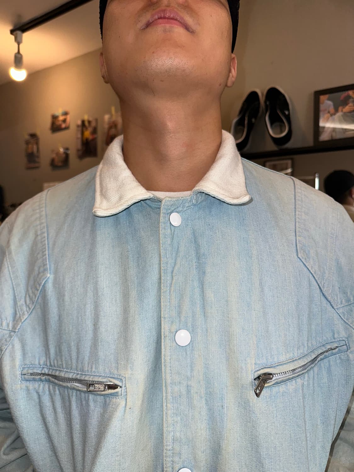 90’s American denim wash boomber jacket 상품이미지4