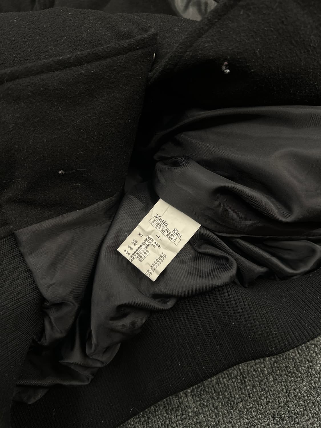 L) 마뗑킴 레더 바시티 다운 자켓 상품이미지7