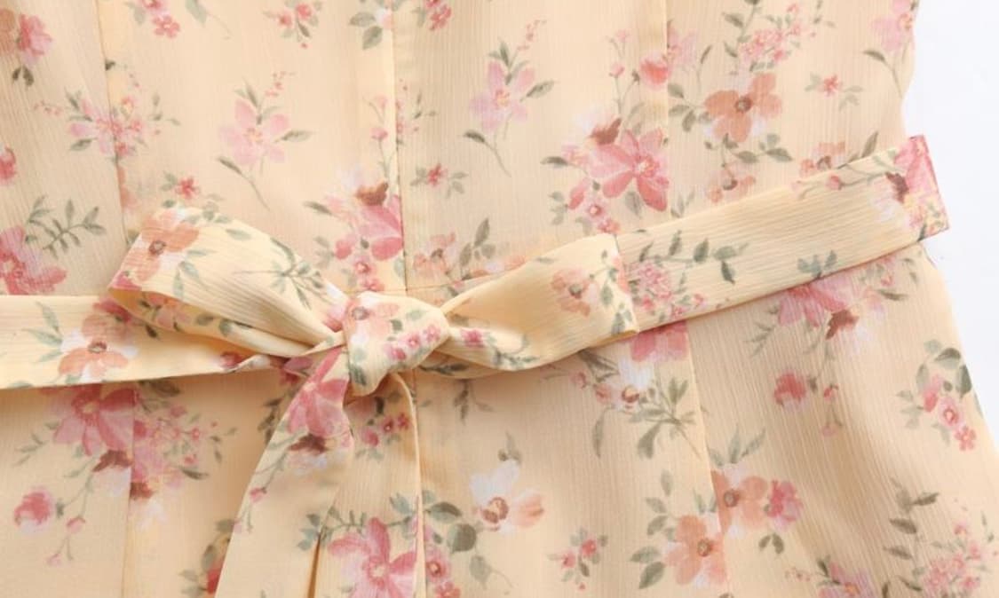 로엠 플라워 스퀘어넥 쉬폰 원피스 (새상품) 상품이미지5