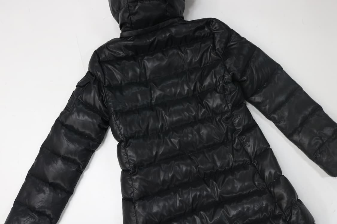 ATELIER SAB 아틀리에사브 유광 블랙 후드 롱 다운 패딩 (M) 상품이미지9