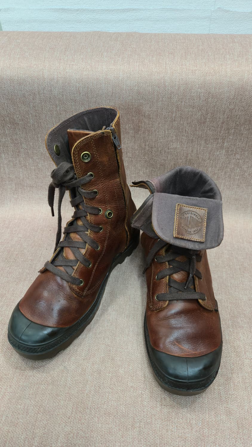 팔라디움 275mm- 배기 레더  워커 부츠 브라운 가죽 상품이미지1