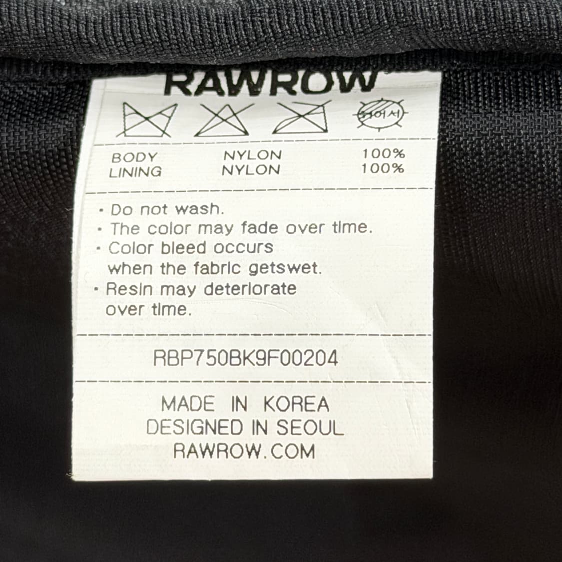 로우로우 750 드로우 스트링 나일론 백팩 가방 블랙 상품이미지5