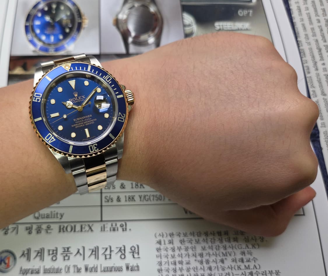 롤렉스 서브마리너 청콤 18K콤비 구구섭 16613 금버클 후기형 상품이미지8