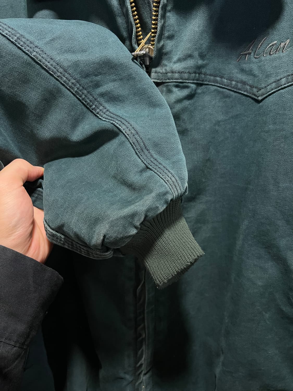 [2XL]칼하트 USA J14 산타페 헌터그린 캔버스 워크 자켓 상품이미지6