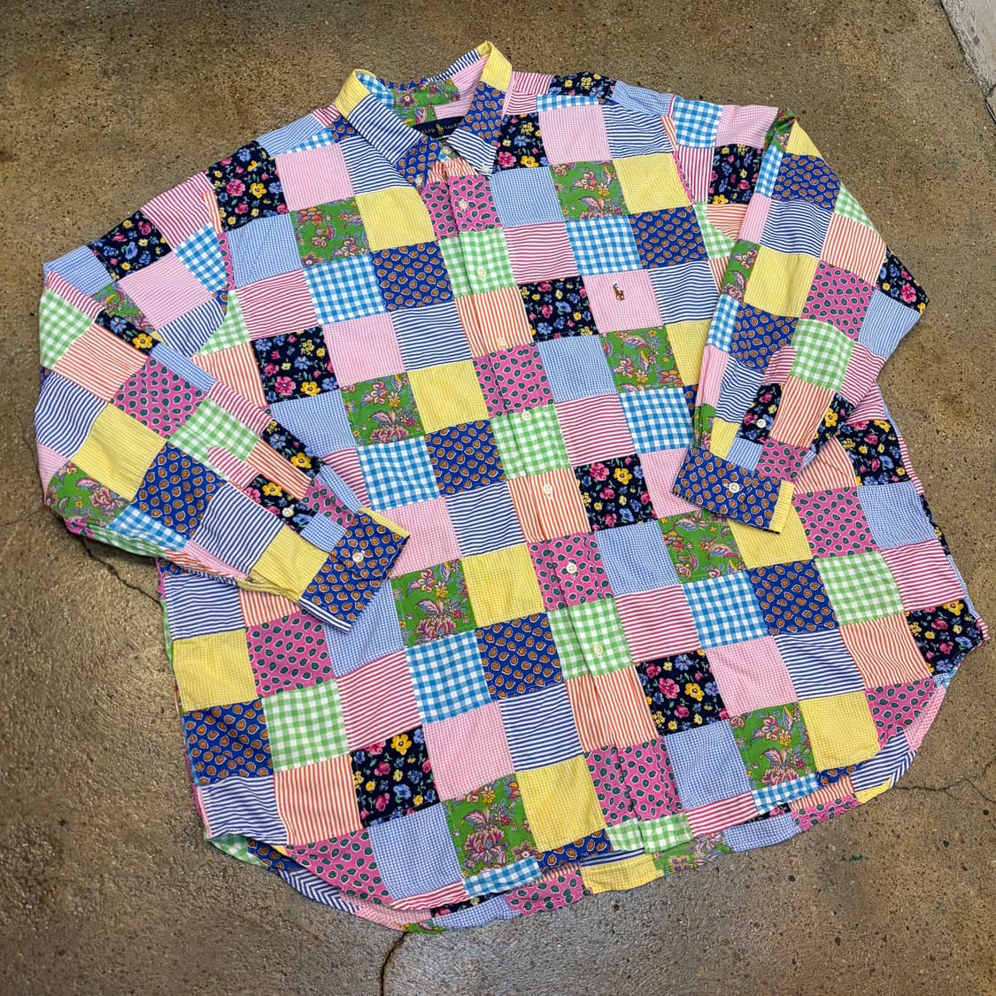 새상품급 미국 빈티지 폴로랄프로렌 패치워크 빅사이즈 오버핏 셔츠 상품이미지2