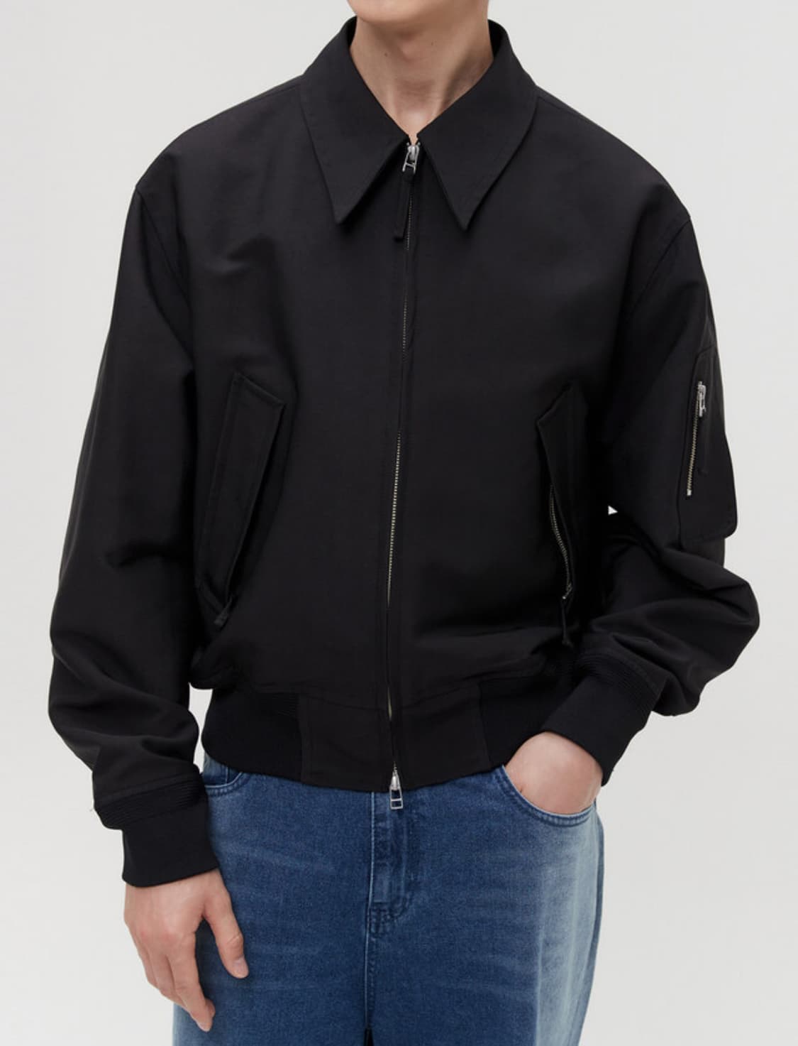 [새상품] 르마드 핸들 MA-1 항공점퍼 숏자켓 블랙 상품이미지2