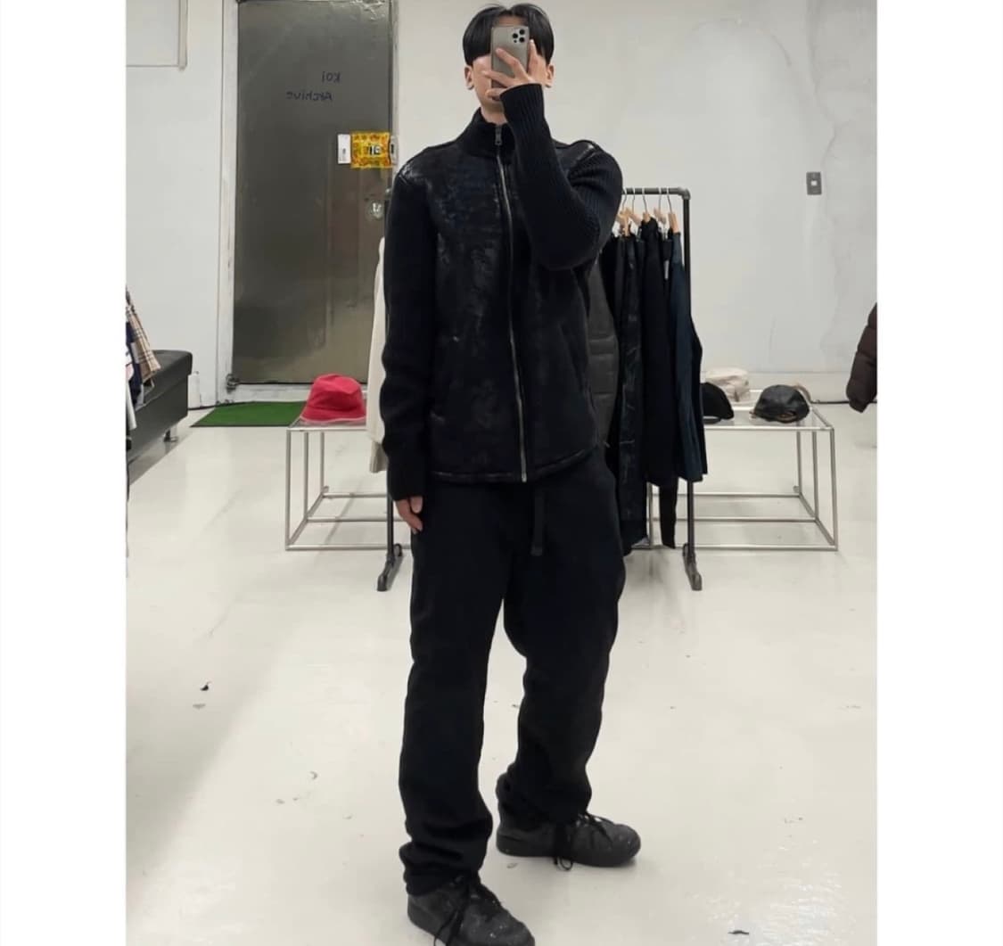 [L]아르마니 익스체인지 레더 니트 집업자켓 상품이미지4