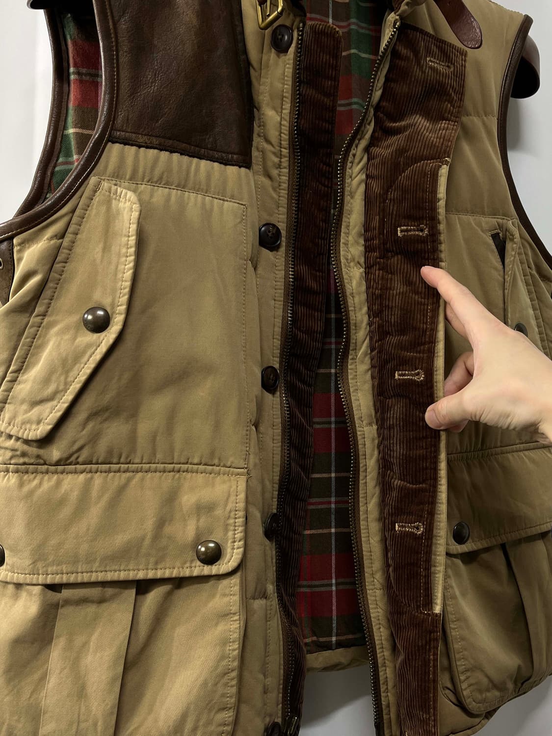 폴로 랄프로렌 카우하이드 캠튼 코듀로이 헌팅 다운베스트 자켓 상품이미지6