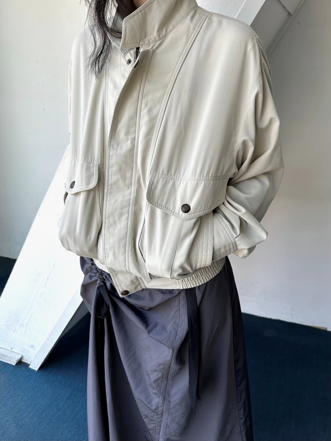 High count poly volume blouson 상품이미지10
