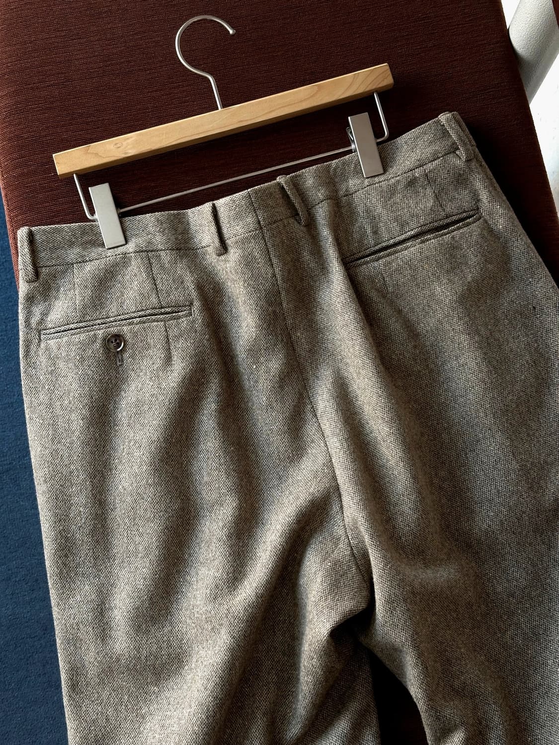 Tweed design 2 tuck wide slacks 상품이미지3