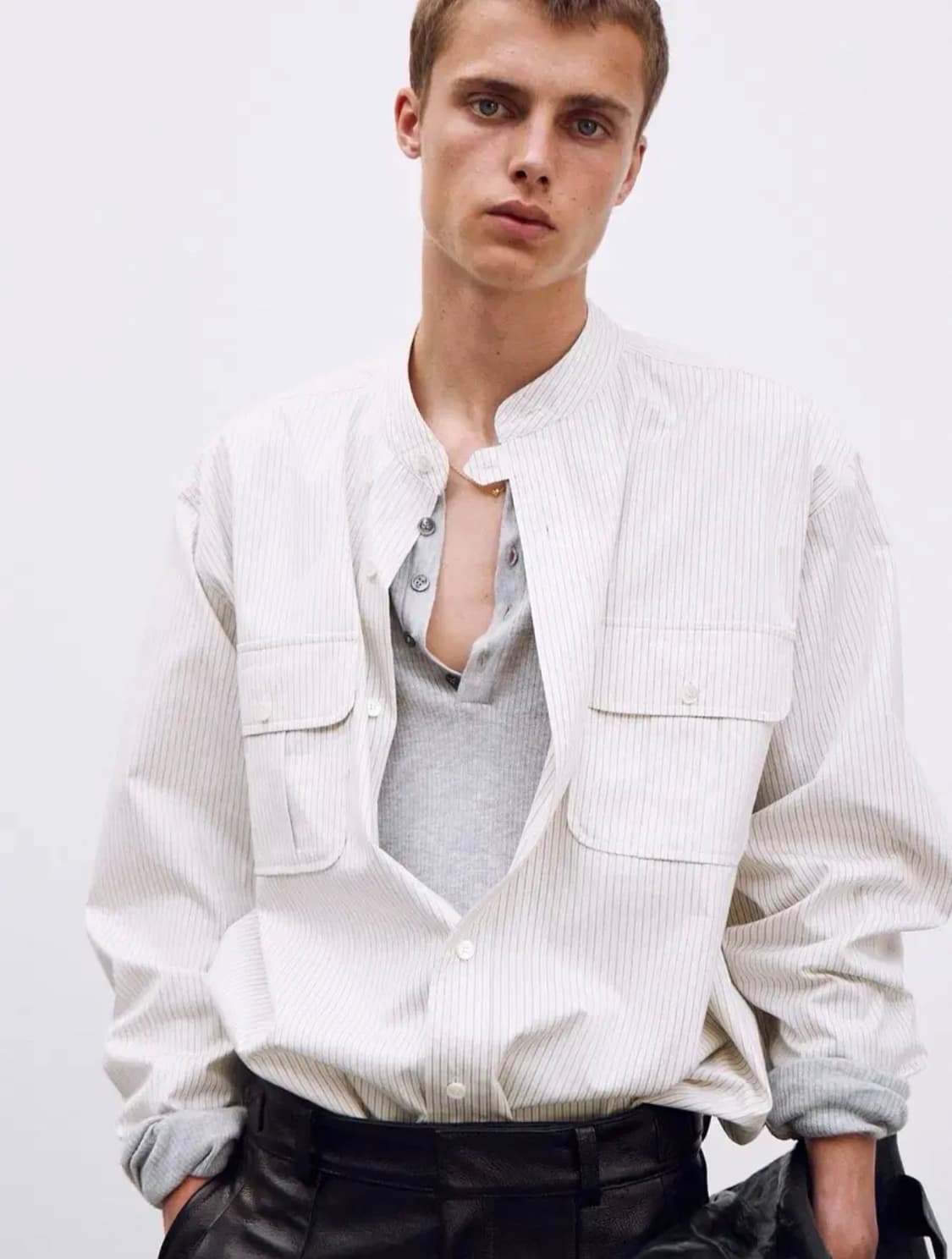 렉토 24S/S 파비오 멀티스트라이프 차이나카라 셔츠 상품이미지2