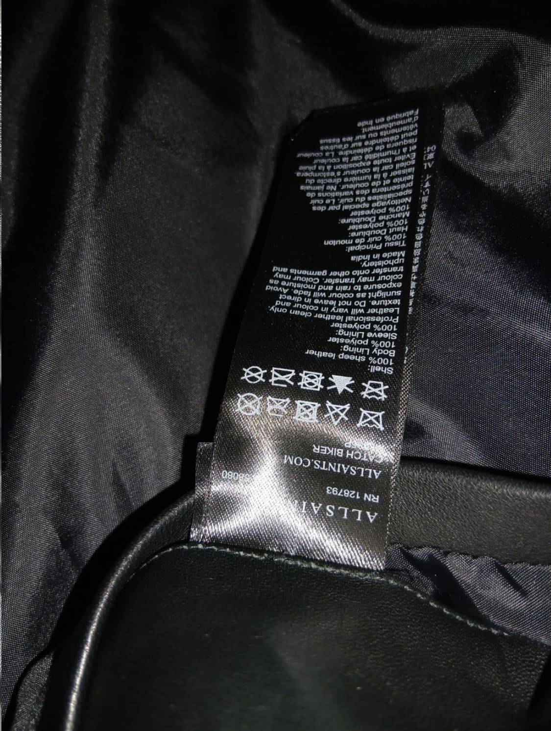 올세인츠 양가죽 라이더 자켓  상품이미지3