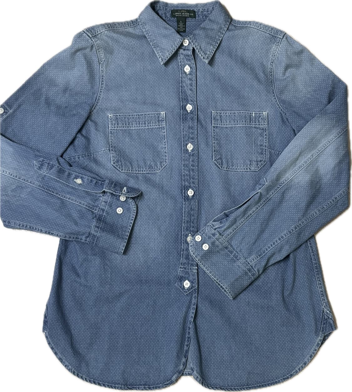 데님 도트 셔츠 데님셔츠 도트셔츠 상품이미지1