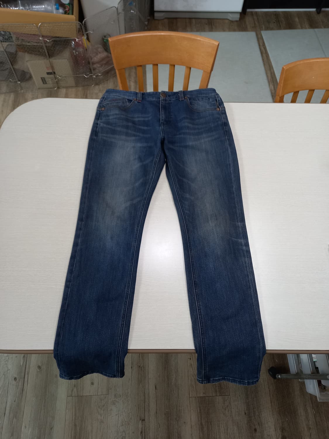 34 CARRERA 약기모 워싱 스판 슬림일자진 진청 34-585 상품이미지1