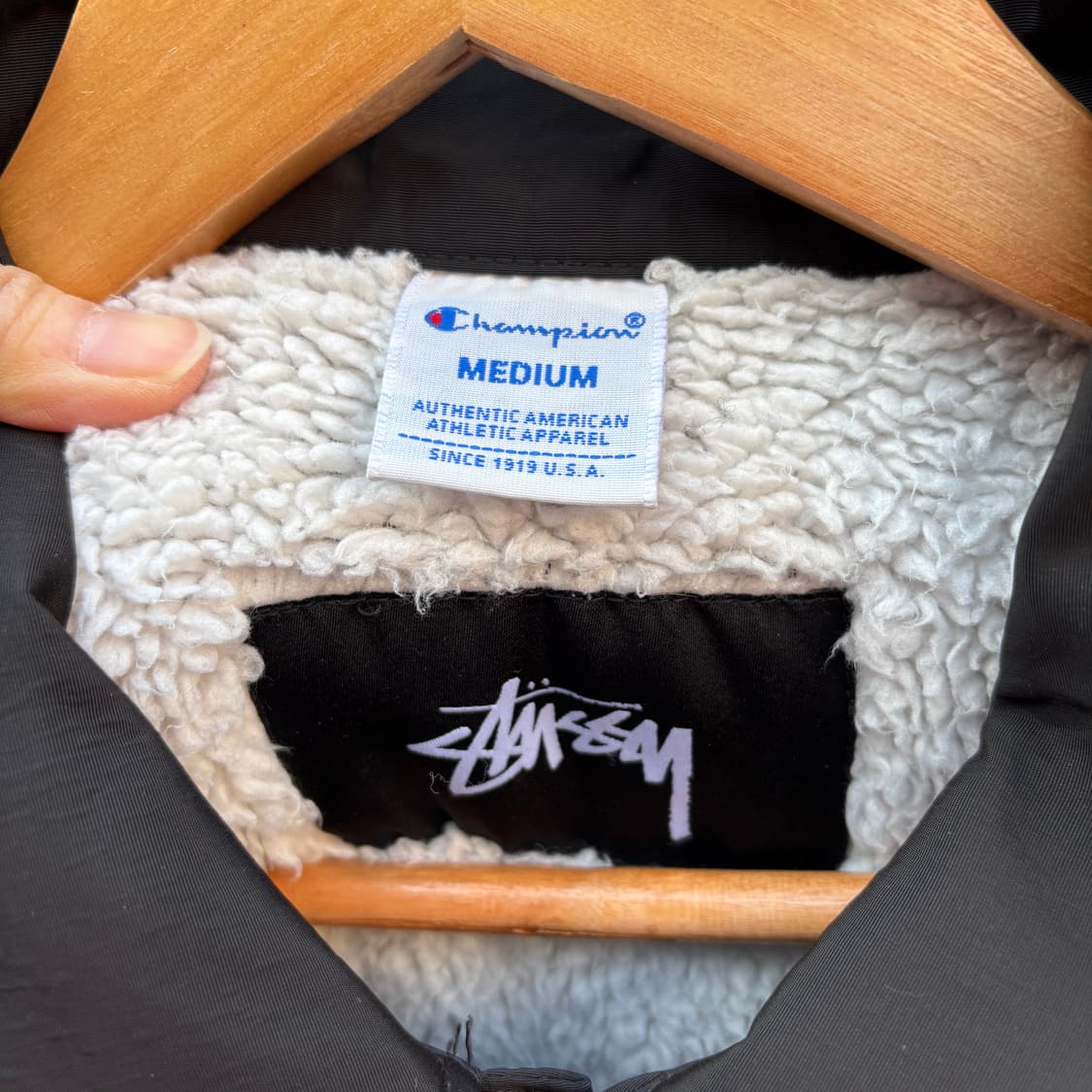 Stussy x Champion 스투시 x 챔피온 플리스 코치자켓 상품이미지3