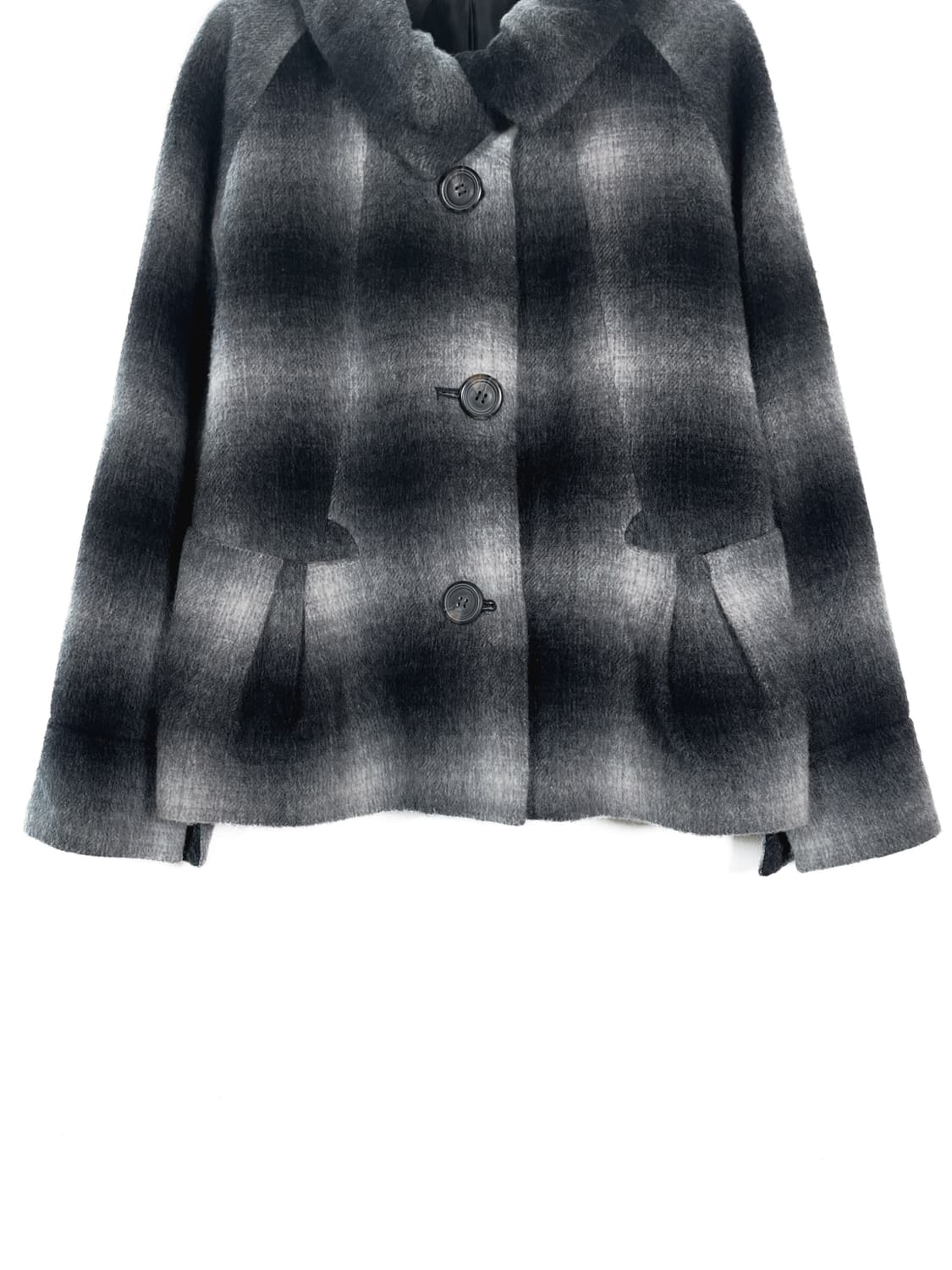 빈티지 울 블렌드 퍼프 카라 숏 코트 자켓 상품이미지3