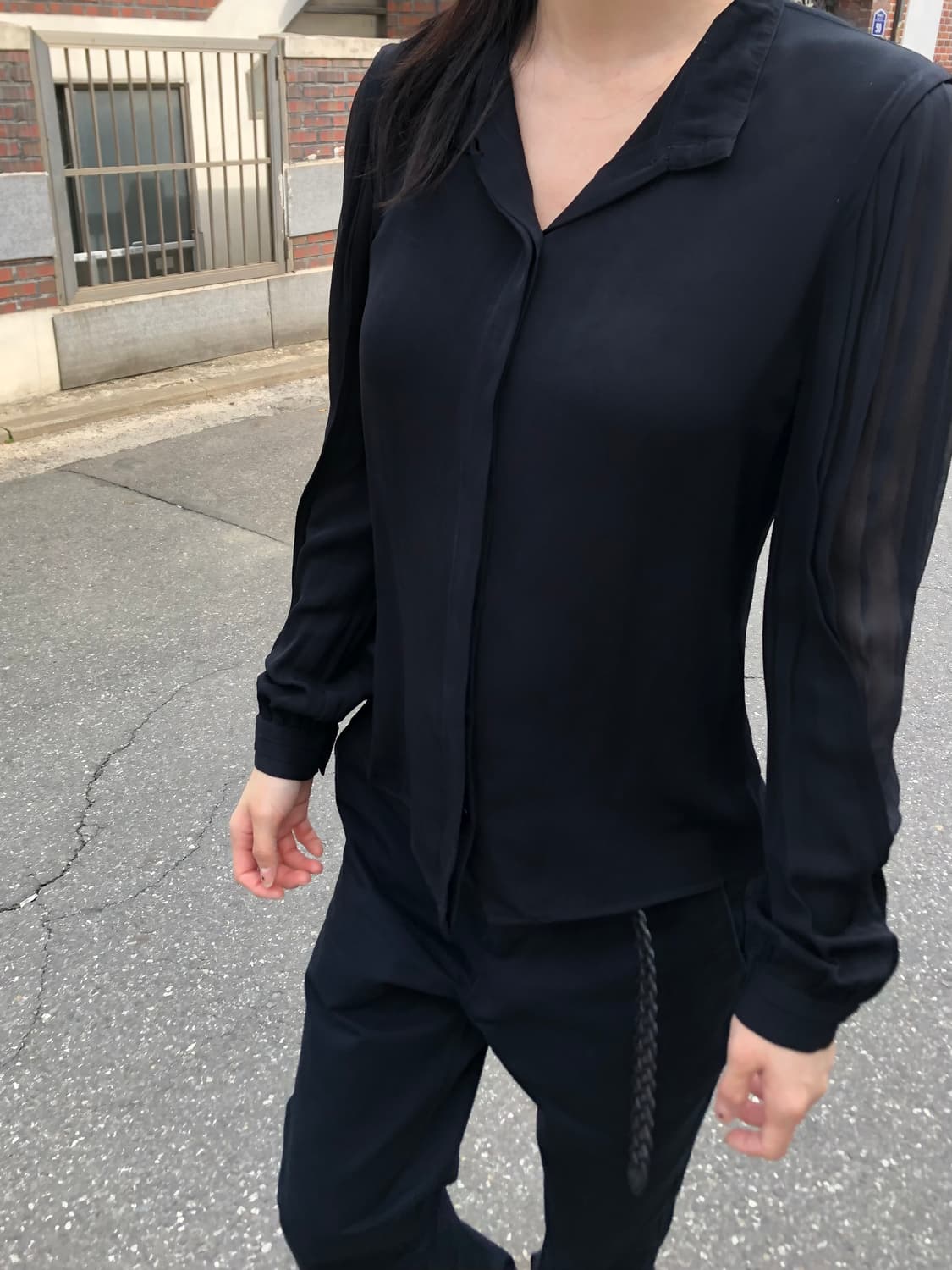 Armani See-through Sleeve Silk Shirt 상품이미지2