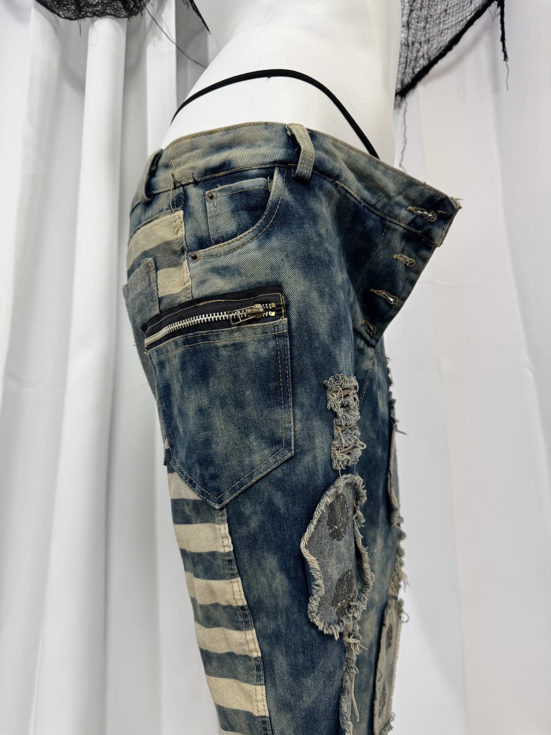 skull denim pants 상품이미지4