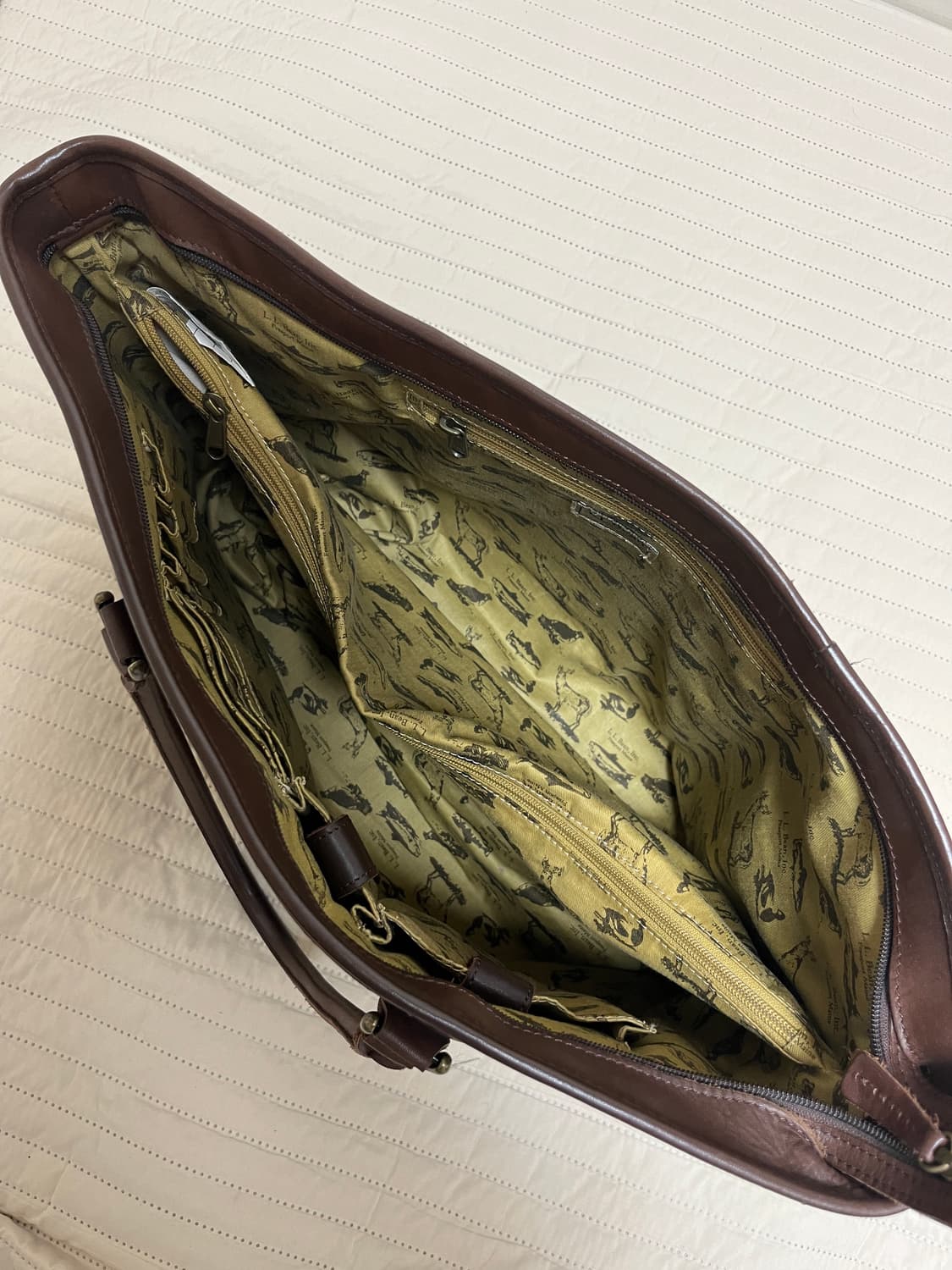 L.L.bean 엘엘빈 브라운 레더 토트백 라지 상품이미지5