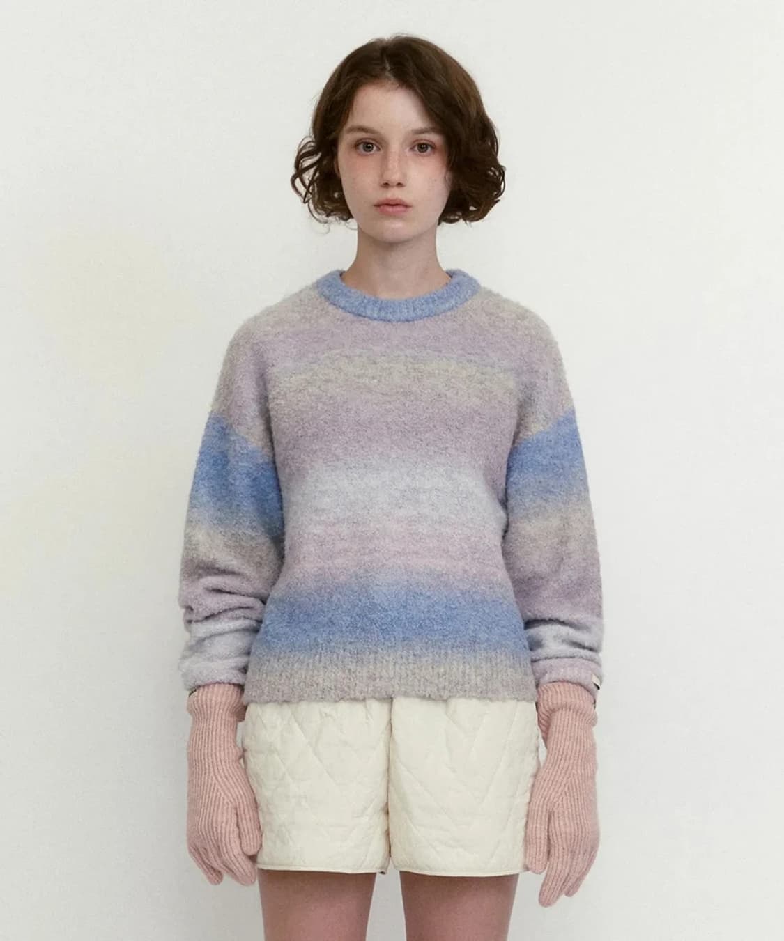 팔렛 FALLETT 24FW 그라데이션 부클 라벤더 니트 PN6399 상품이미지2