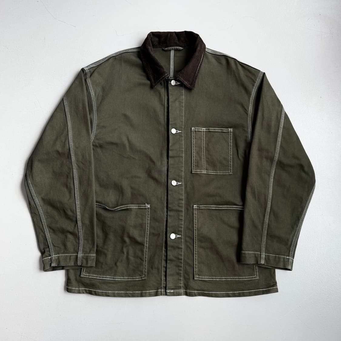 GU 제팬 코듀로이 카라 워크자켓 카키 상품이미지2