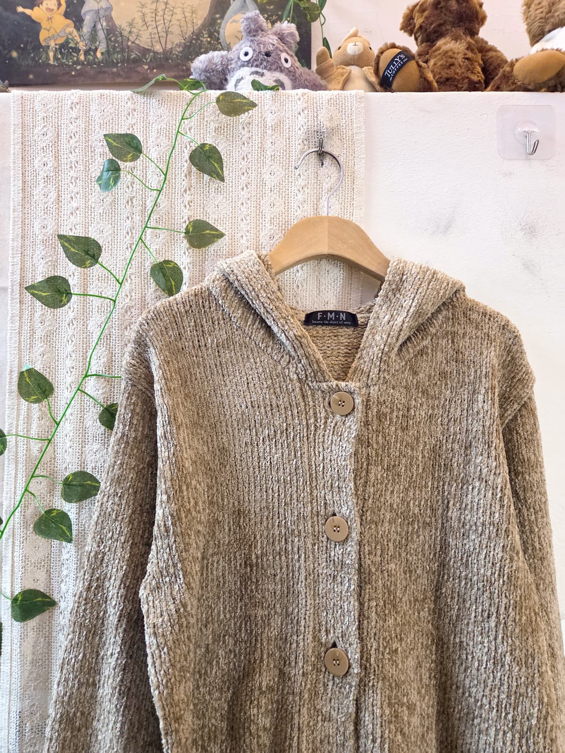 벨벳실 후드 롱가디건 상품이미지2