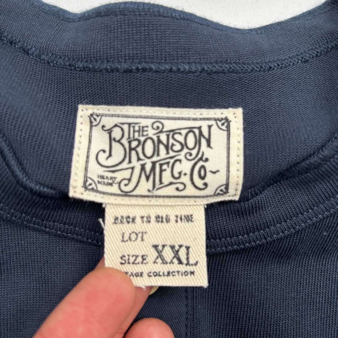 Bronson 브론슨 네이비 헨리넥 롱슬리브 2XL 상품이미지7