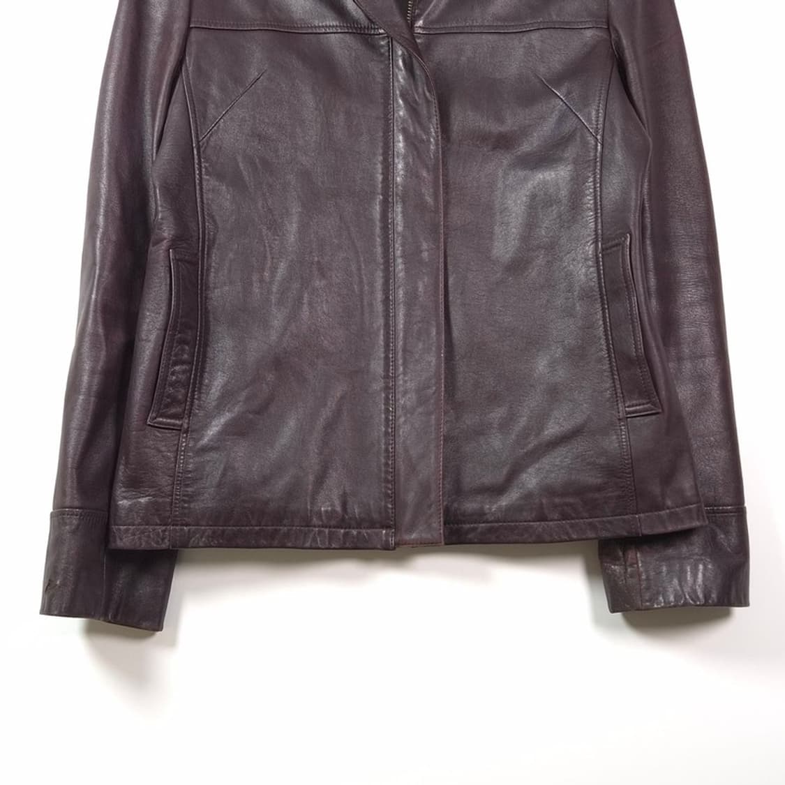빈티지 딥 브라운 램스킨 레더 자켓 상품이미지4
