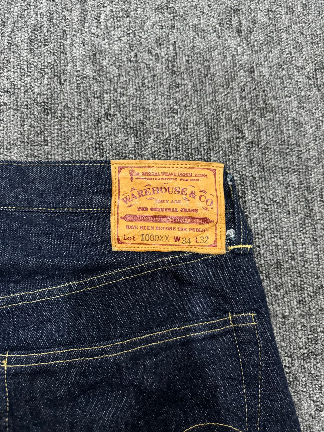 1회착용) 웨어하우스 DSB 1000xx 데드스탁블루 원워시 데님 34 상품이미지7