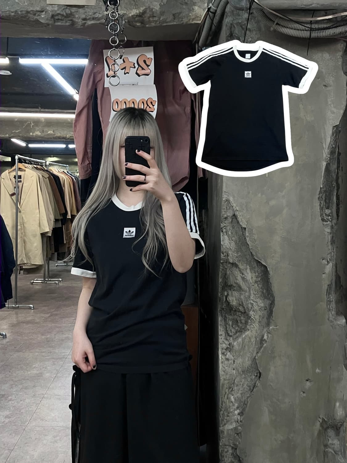 아디다스 삼선 반팔 티셔츠 블랙 M #csz3094 상품이미지1