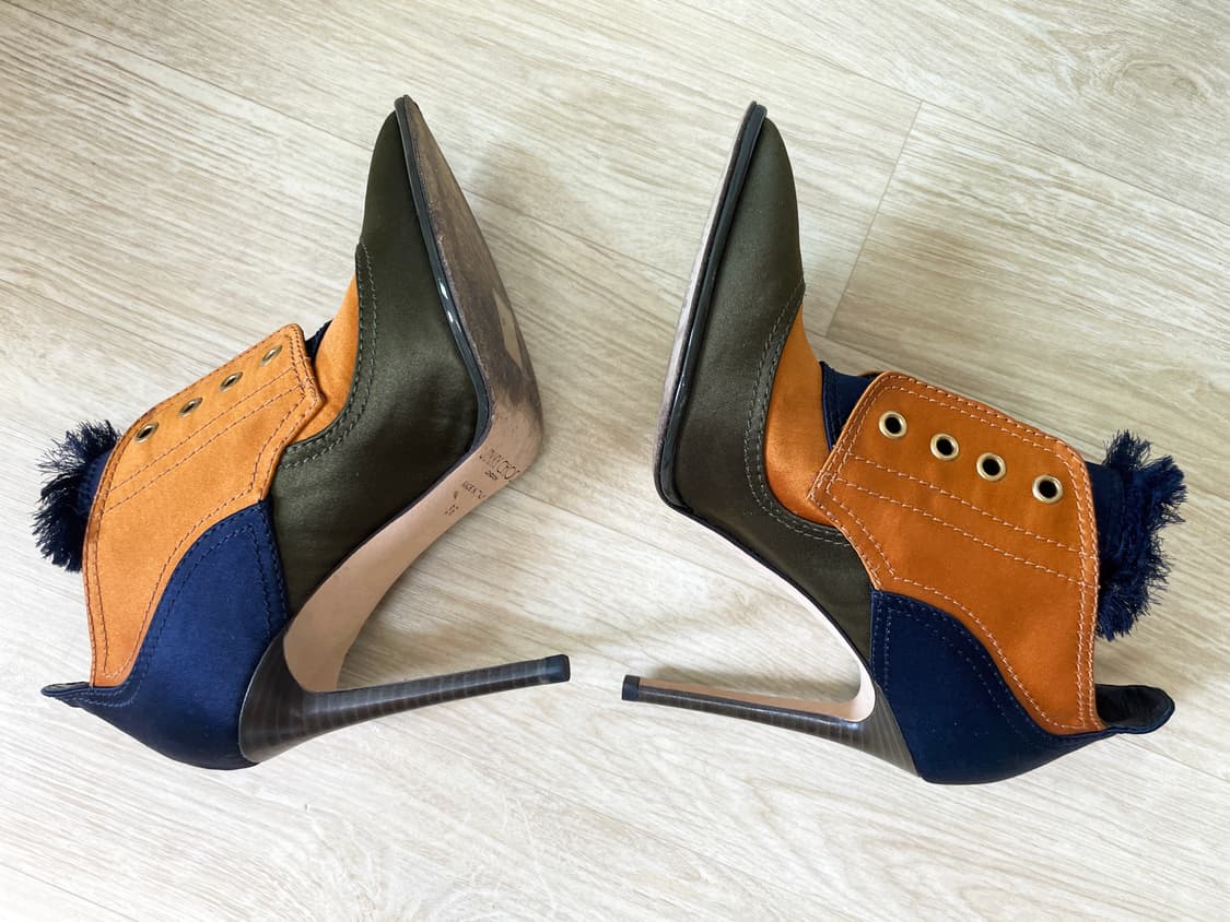 JIMMY CHOO 지미추 새틴 믹스 스틸레토 앵클 부티 하이힐 상품이미지4