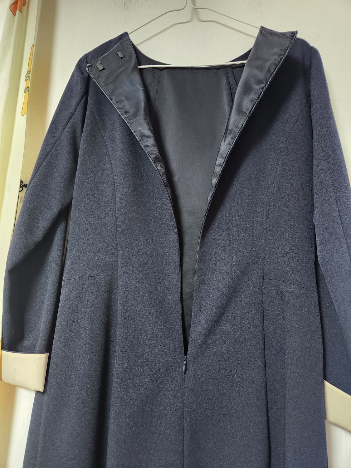 네이비 긴팔 원피스 배색 포인트 66 상품이미지3