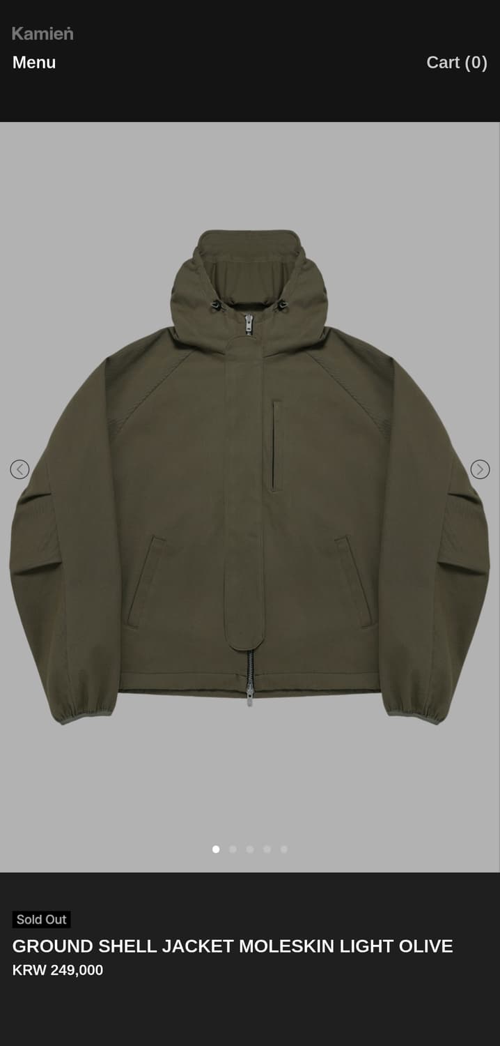카미엔 그라운드 쉘 자켓 몰스킨 올리브 상품이미지1