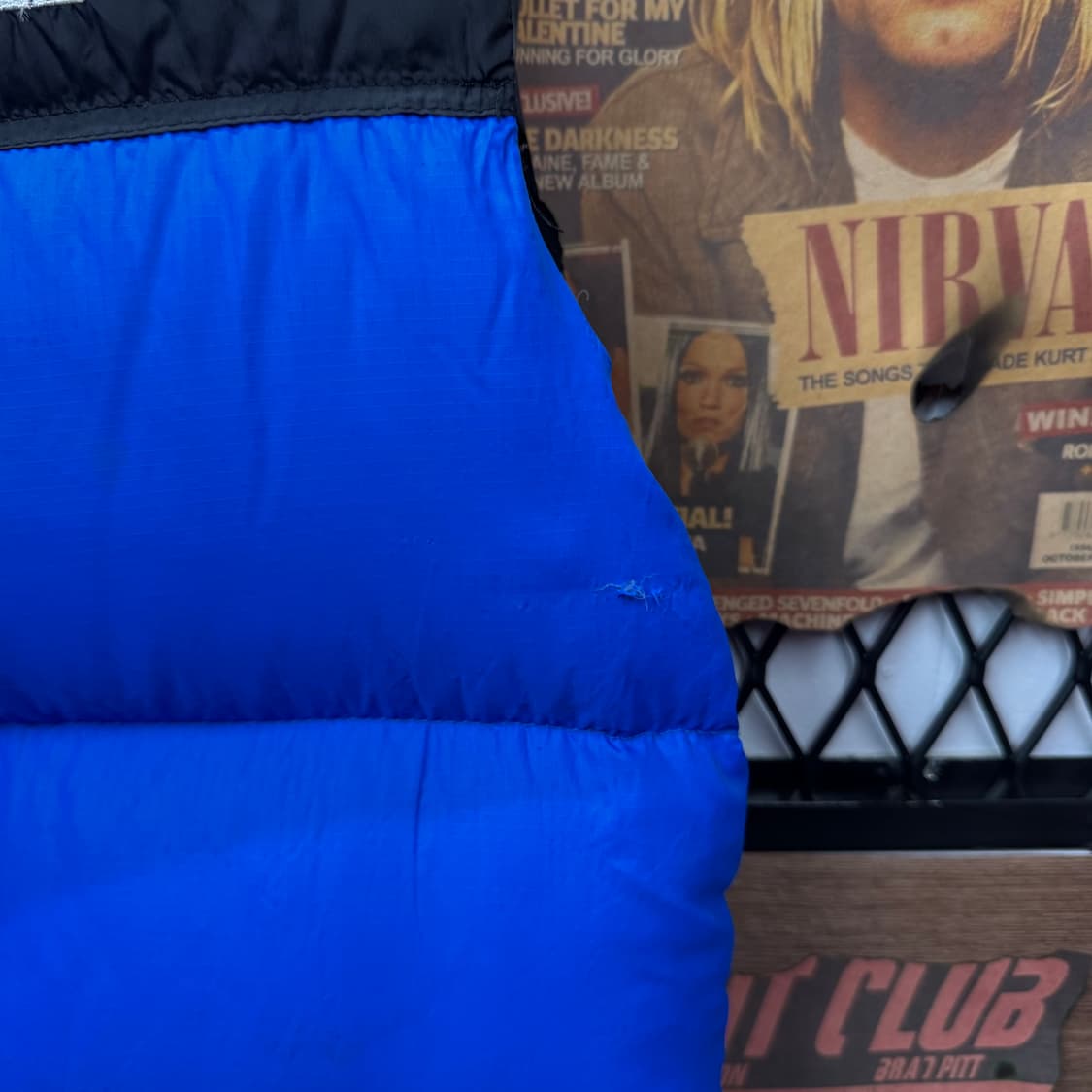 노스페이스 패딩 베스트 하이넥 투포켓 포인트 블루 블랙 배색 상품이미지9