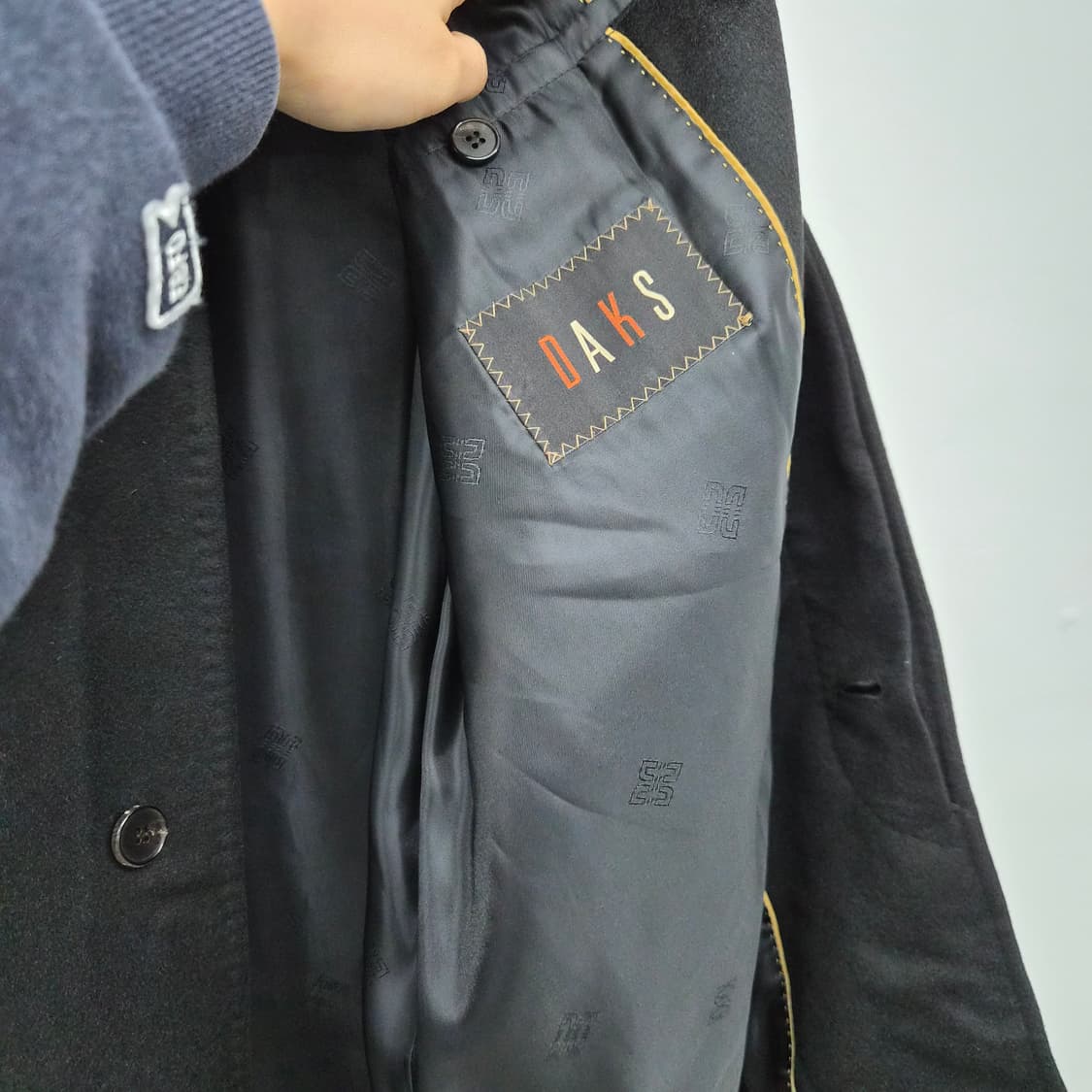 닥스 캐시미어 블랙 코트 남성 M 상품이미지5