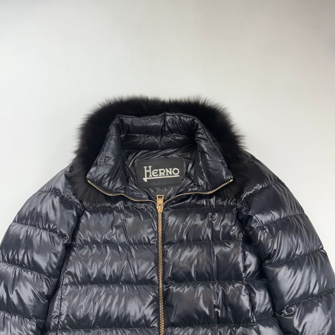 에르노 블랙유광 폭스퍼 패딩 42 상품이미지3