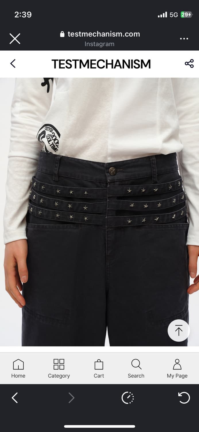 테스트메커니즘 oinimi 스타 스터드 와이드 팬츠 m 상품이미지3