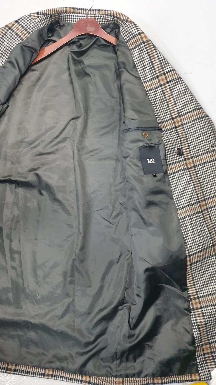 지오 송지오 남성 체크 더블 롱 코트 100 상품이미지3