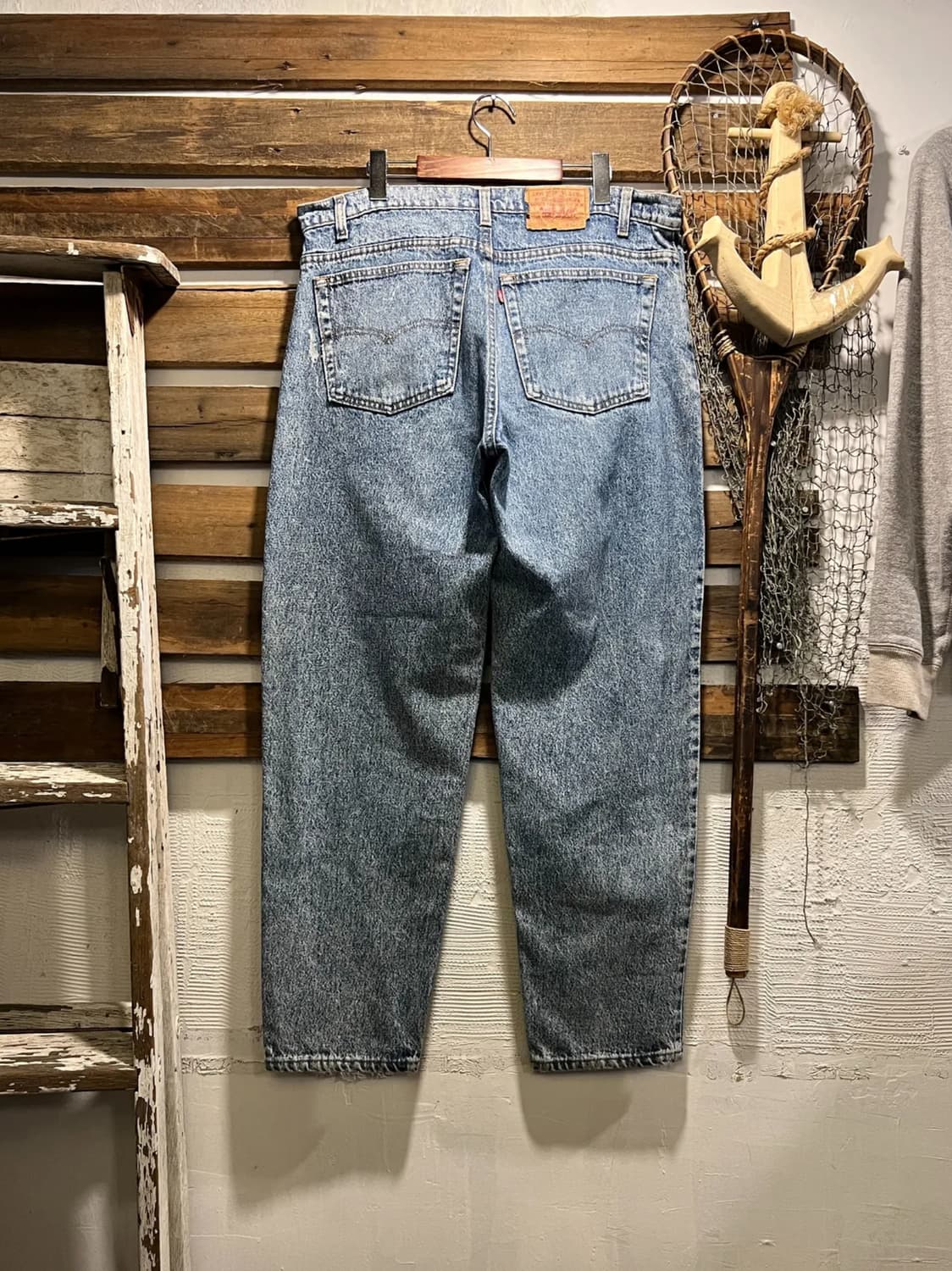 [38]90's 리바이스 USA Made 550 빈티지 워싱 데님 팬츠 상품이미지1