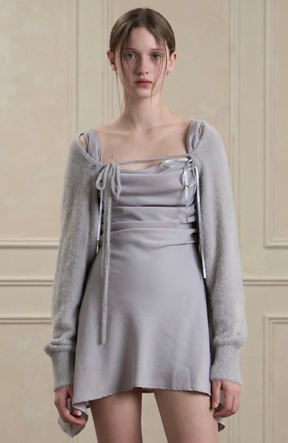 페인오어플레져 페탈 볼레로 가디건 그레이 상품이미지2